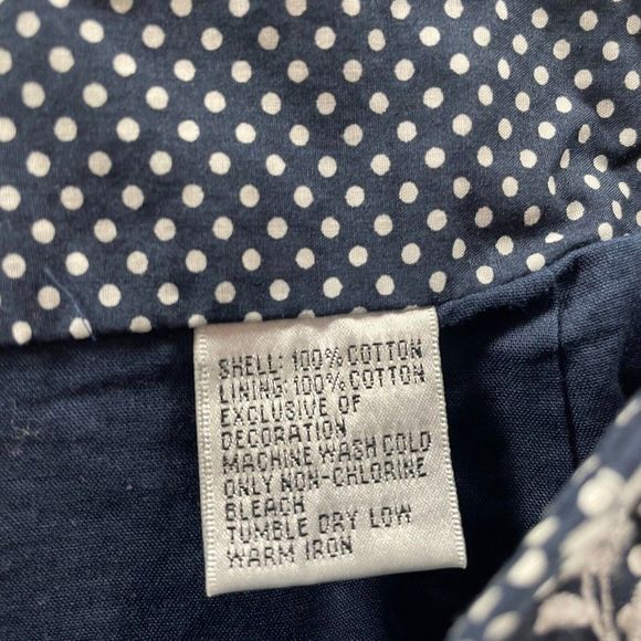 Talbots Skirt Womens 8P Petite Blue Polka Dot Pencil Casual Side Zip Career - Picture 7 of 8